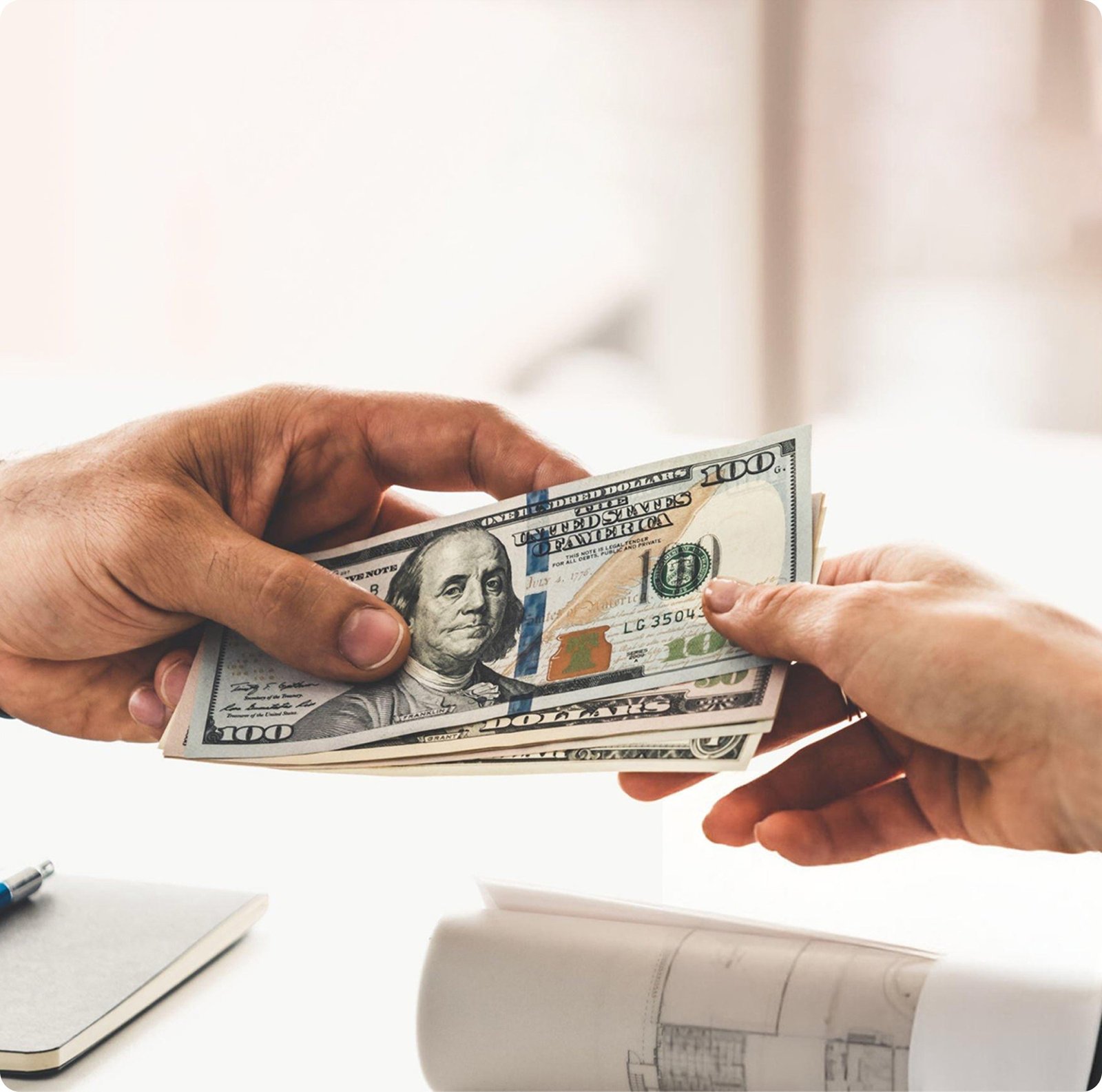 Currency exchange in progress